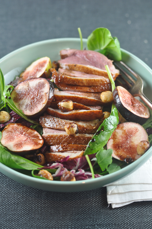 Duck Breast Salad with Figs and Hazelnuts